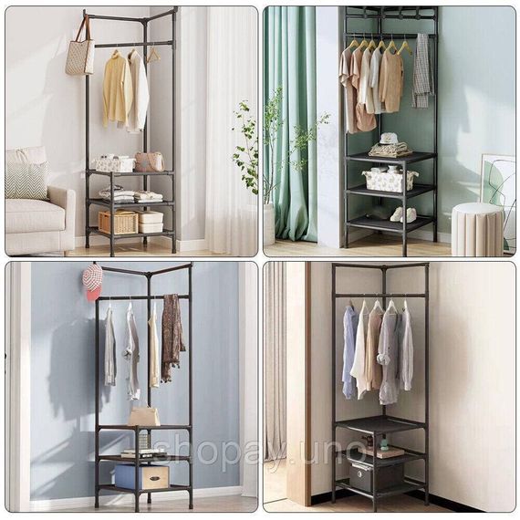 Кутова вішалка в передпокій з підставкою для взуття Corner coat rack | Зображення 1