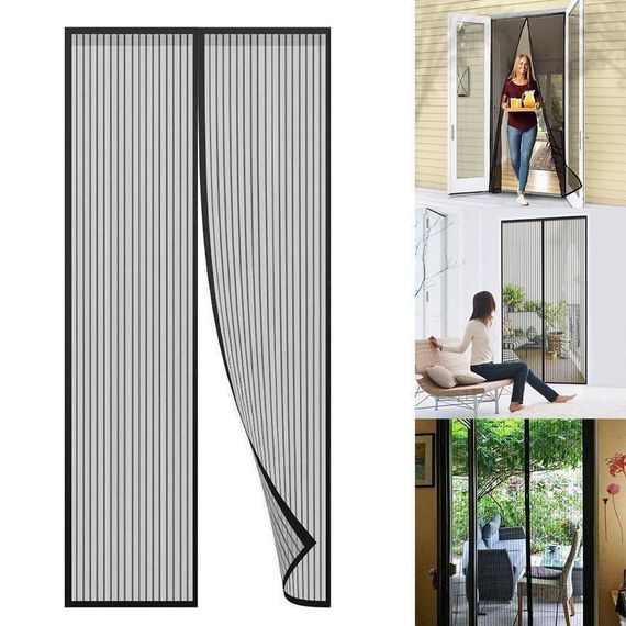 Москітна сітка на магнітах 210х104см, Magic Mesh / Антимоскітна шторка на двері від комарів / Дверна розсувна сітка