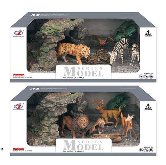 Набір "Дикі тварини" Q 9899 Y-75 Animal Model, 7 елементів, 4 тварини, в коробці (6977153660990) Вид 1 | Зображення 1