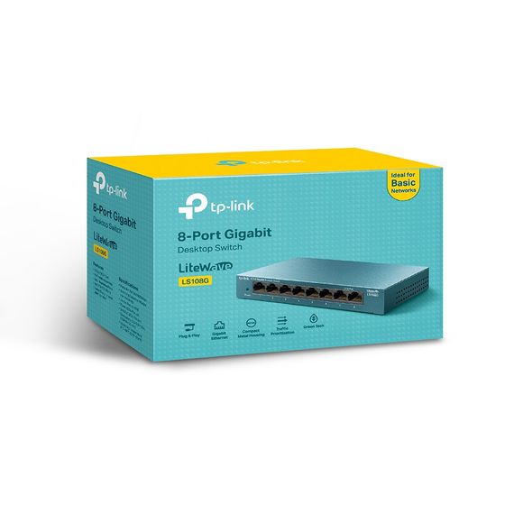 Коммутатор TP-LINK LiteWave LS108G 8xGE неуправляемый метал. корпус (LS108G) | Зображення 6