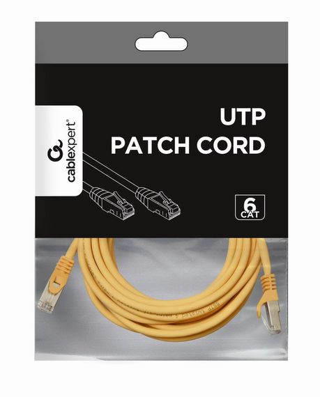 Патч корд Cablexpert PP6U-3M/Y, UTP, категорія. 6, литий,  50u" штекер із фіксатором, 3 м, жовтий | Зображення 2