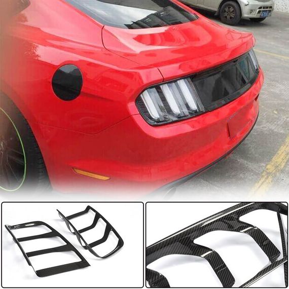 Накладки на задні ліхтарі (2015-2017, Карбон) для Ford Mustang рр