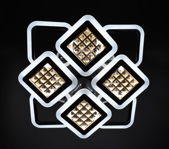 Люстра світлодіодна стельова LED світильник для квартири на стелю лед з пультом 26122 Чорний 11х54х62 см. | Зображення 1