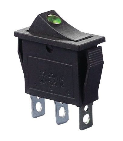 Перемикач KCD3-101EN G/B 220V 1 кнопка зелена з підсвічуванням Ny95500835