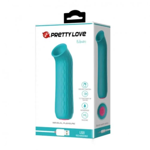 Вакуумний стимулятор Pretty Love Ford, блакитний, 11,6 × 2,3 см Sex Aura | Зображення 1