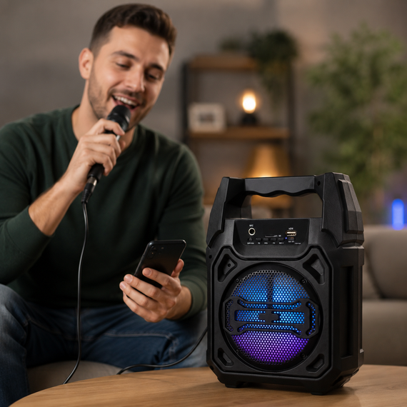Колонка Bluetooth з динаміком на 6,5 дюйма / Акустика дротовим мікрофоном GTS-1283 30 см | Зображення 1