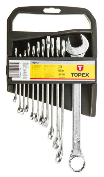 Ключи гаечные  TOPEX, комбинированные, 6-22 мм, набор 12 шт. (35D375)