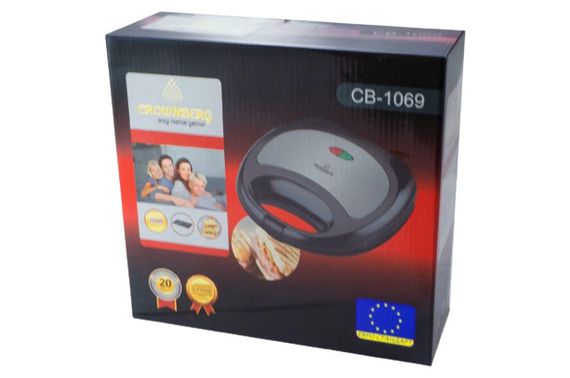 Сендвічниця Crownberg CB-1069 антипригарна 750 Вт чорний (CB-1069_496) | Зображення 3