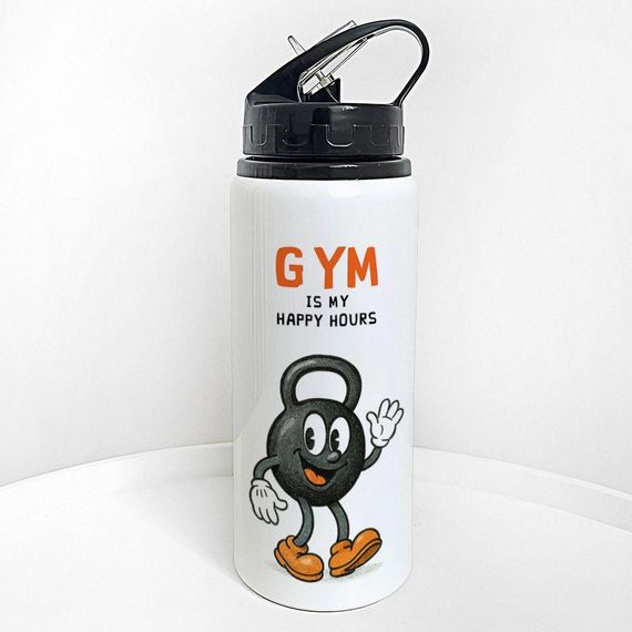 Пляшка для води з трубочкою Gym is my happy hours 600 мл (PLV_25A046)