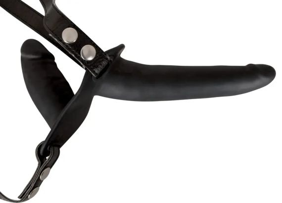 Страпон жіночий подвійний Чорний Силікон Sex Aura | Зображення 2