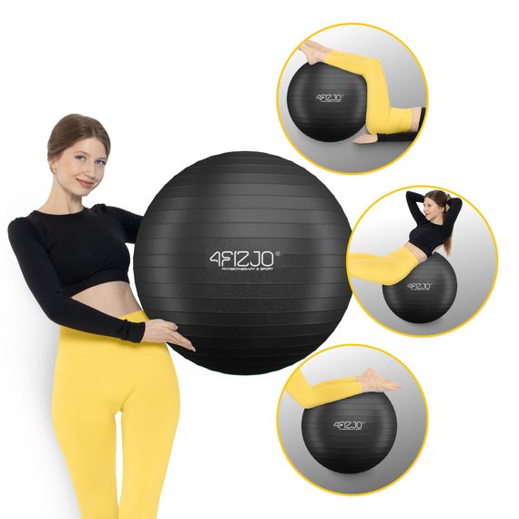М'яч для фітнесу (фітбол) 4FIZJO 75 см Anti-Burst Black (P-5907739316370) | Зображення 6