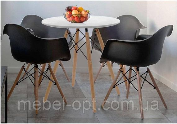 Стіл Етна МДФ сірий круглий 100 см, дизайн Eames DSW Table | Зображення 9