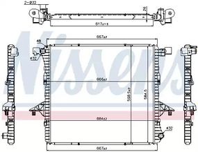 Радіатор охолодження двигуна VW AMAROK, NISSENS (65298)