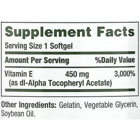 Вітамін E Nature's Bounty Vitamin E 1000 IU 60 Caps | Зображення 1