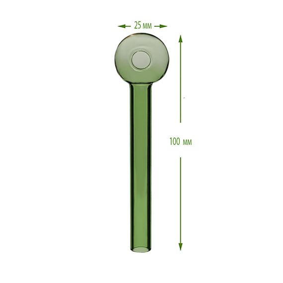 Трубка Кулька Зі Скла 10 см "Oil Pipe Green" | Зображення 1
