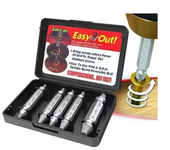 Набор насадок-экстракторов для шуруповерта S2 Easy Out 4 шт • Сверла для выкручивания поврежденных болтов, гаек и саморезов | Зображення 1