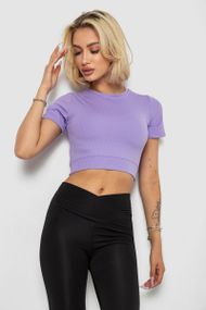 Футболка - топ женская в рубчик  -уценка, цвет сиреневый, 238R58210-U-10