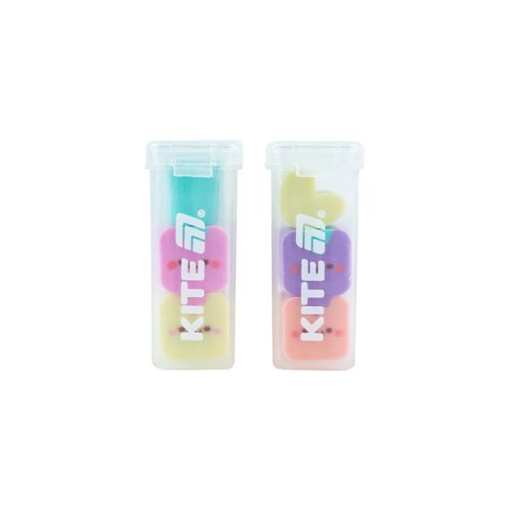 Гумка у пластиковому боксі Kite Minies K24-146 3 шт Різнокольоровий shop (4063276227577) | Зображення 1