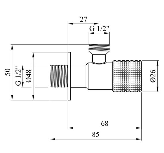 Кран приладовий Kroner KRP Edelstahl Klassisch - CHS201 1/2"х1/2" ЗЗ (CV031408) | Зображення 1