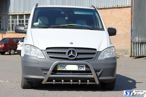 Кенгурятник WT003/004 (нерж.) 50мм, без надписи для Mercedes Viano 2004-2015 гг | Зображення 2