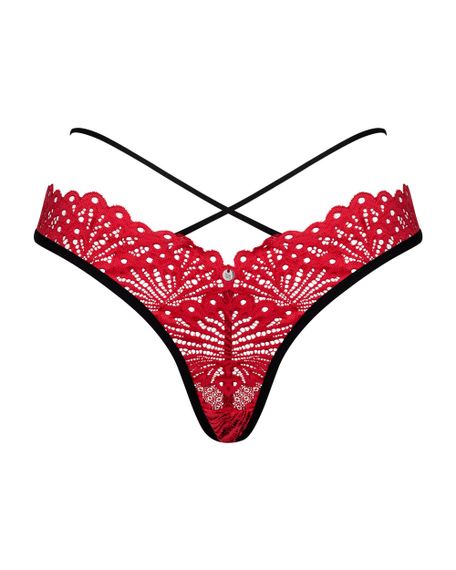 Стринги Obsessive Mettia Червоно-чорні L/XL | Зображення 3