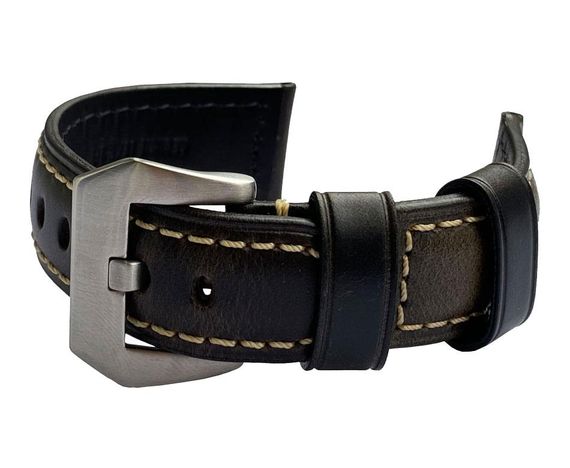 Шкіряний ремінець Primolux F001 Steel buckle для годинника Samsung Galaxy Watch 3 45mm (SM-R840) - Black | Зображення 5