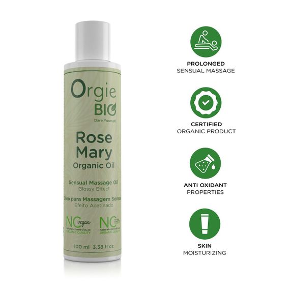 Роспродаж!!! Масажна олія Orgie – Bio Rosemary Organic Oil 100 мл (термін 26.07.2026) Sex Aura | Зображення 2