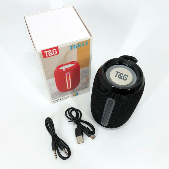 Портативная Bluetooth-колонка TG653 USB с ремешком. AQ-873 Цвет: черный | Зображення 9