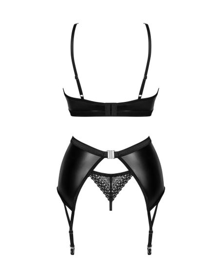 Комплект латексний з поясом для панчох Obsessive Norides 3-pcs set XS/S | Зображення 5