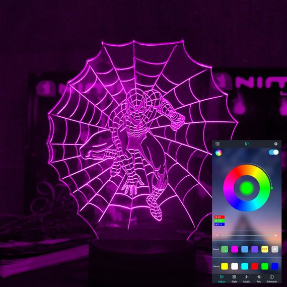 Акриловий світильник-нічник керування з телефона Людина-Павук 3 tty-n001401