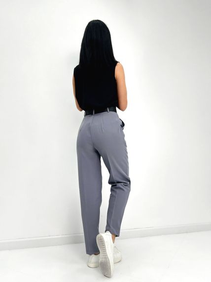 Жіночі класичні укорочені штани зі стрілками внизу звужені розмір 42 колір сірий  GF1704 | Зображення 5