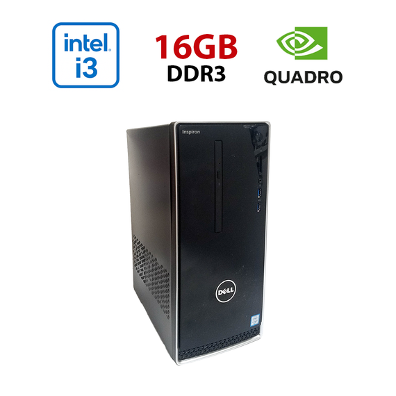 ПК Dell Inspirion 3650 / Intel Core i5-6500 (4 ядра 3.2 - 3.6 GHz) / 16 GB DDR3 / 256 GB SSD / nVidia Quadro P620, 2 GB GDDR5, 128-bit / Wi-Fi+Bluetooth / DVD / Win 10 Home Lic б/в
