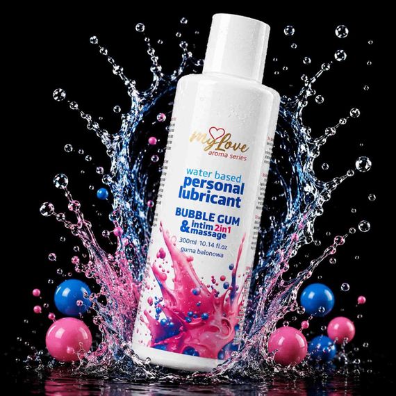 2в1 лубрикант та масажний гель - MyLove Aroma Series Intim&Massage Bubble Gum, 300 мл Sex Aura | Зображення 1