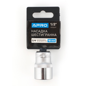 Насадка шестигранна 1/2" 18 мм CrV APRO
