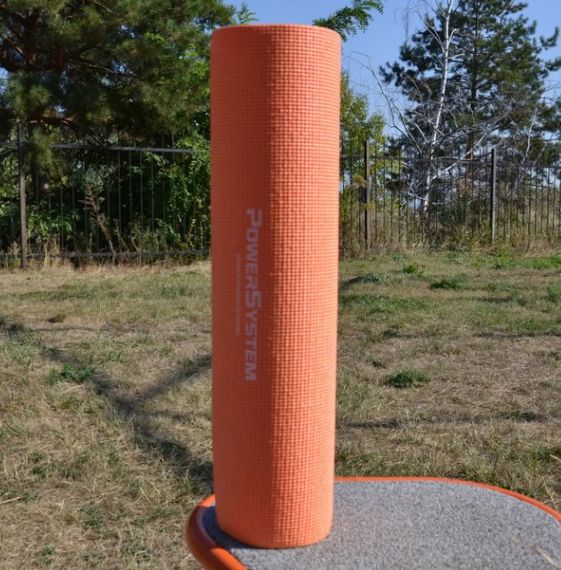 Килимок для йоги та фітнесу Power System PS-4014 PVC Fitness-Yoga Mat Orange (173x61x0.6) (PS-4014_Orange) | Зображення 4