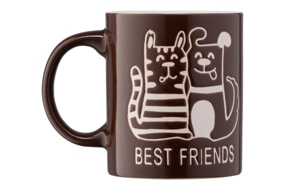 Чашка ARDESTO  Best friends, 330 мл, коричнева, кераміка (AR3471BR) | Зображення 4