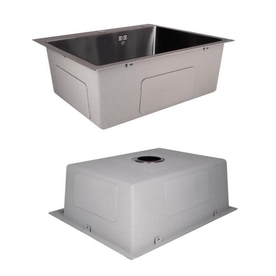 Комплект Lidz Handmade H6050B Мойка для кухни интегрированная BlackPVD в комплекте с дозатором + Lidz K01B Корзина для кухонной | Зображення 3