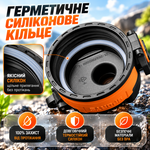 Спортивна пляшка KANGZYUAN 500 мл Чорна Tritan BPA-free ударостійка з антиковзким грипом і трубочкою | Зображення 7