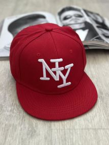 Кепка снепбек (Snapback) Нью-Йорк NY Красный  56-61р  (9075)