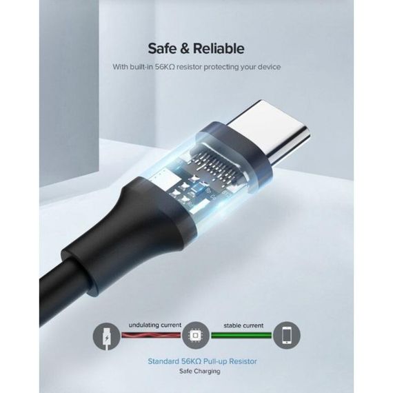 Дата кабель USB 2.0 AM to Type-C 2.0m US287 Black Ugreen (60118) | Зображення 5