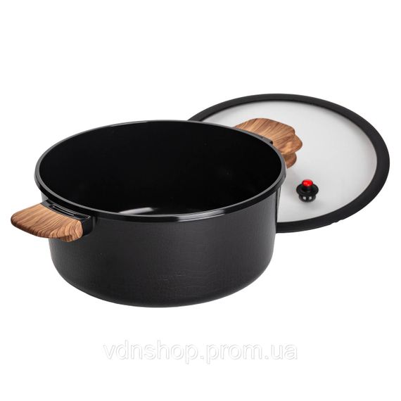 Алюминиевая кастрюля с керамическим антипригарным покрытием 6.9 л Ø 28 см черный MGC HP-4-454B | Зображення 2