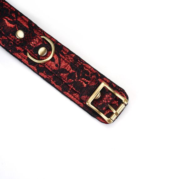 Ошейник с поводком Liebe Seele Victorian Garden Collar with Leash Красно-черный One Size | Зображення 5