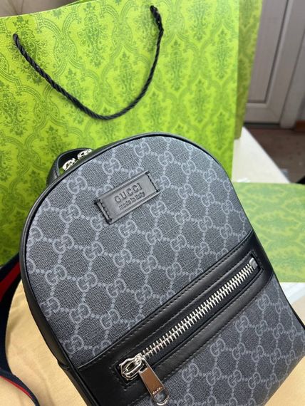 Нагрудна сiра сумка Gucci GG Gray c845 | Зображення 1