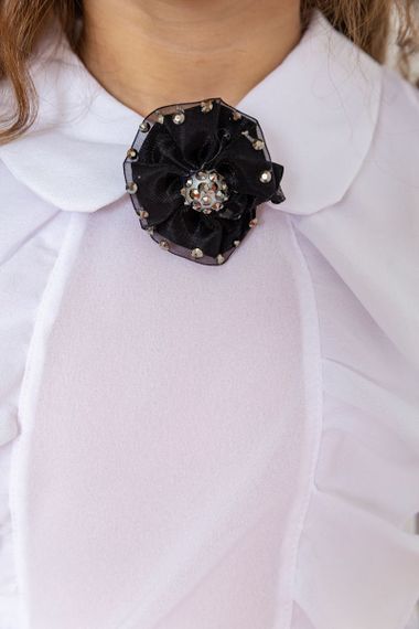 Блуза для дівчаток ошатна, колір білий, 172R103 | Зображення 4