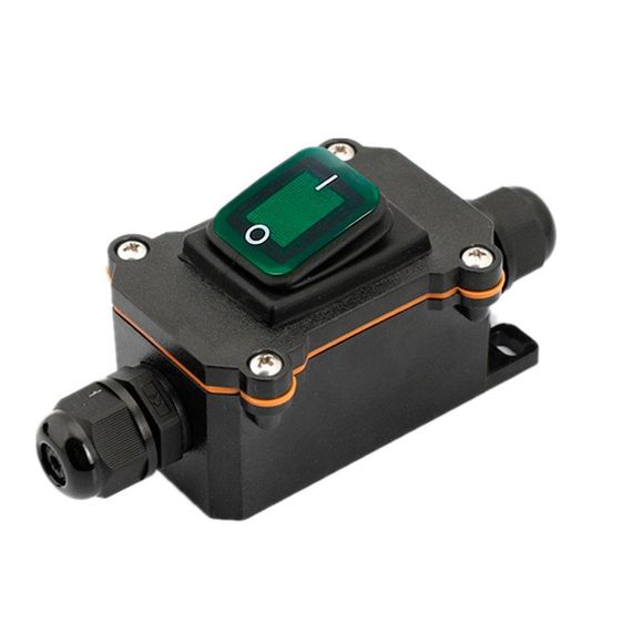 Перемикач зовнішнього монтажу, зелена кнопка, двосторонній висновок, IP65