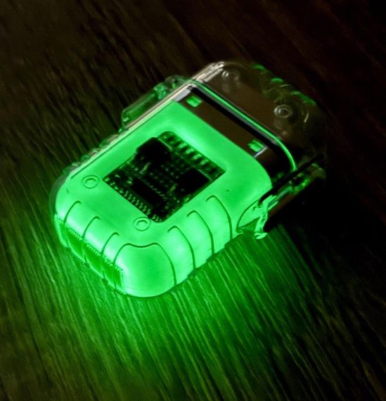 Електроімпульсна запальничка Explorer F38, дві дуги, з ліхтариком - Luminous Green | Зображення 7