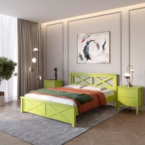 Двоспальне дерев&#039;яне ліжко Mebigrand Прованс Н Лайм (S3050G70Y) 160х190 см (MBG-3128)