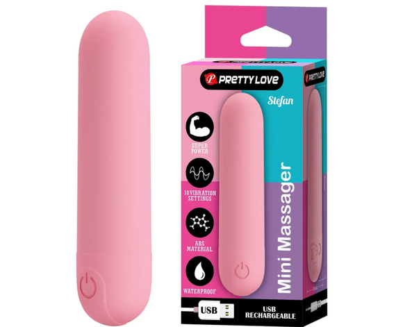 Перезаряджувана вібропуля Pretty Love — Stefan Light pink, BI-300085-3 Sex Aura
