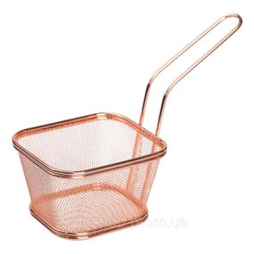 Корзина сервировочная для картофеля фри и снеков 13×11×7 см Розовое золото HP-19-4-L-R