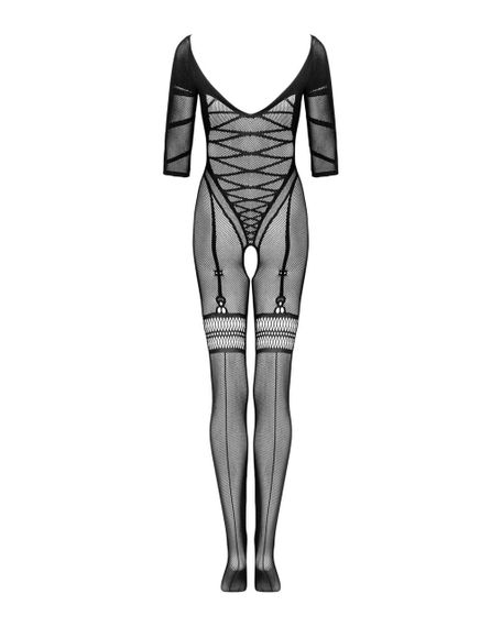 Сітчастий бодістокінг з імітацією підв’язок Obsessive Bodystocking G329 S/M/L, black, з доступом Sex Aura | Зображення 3